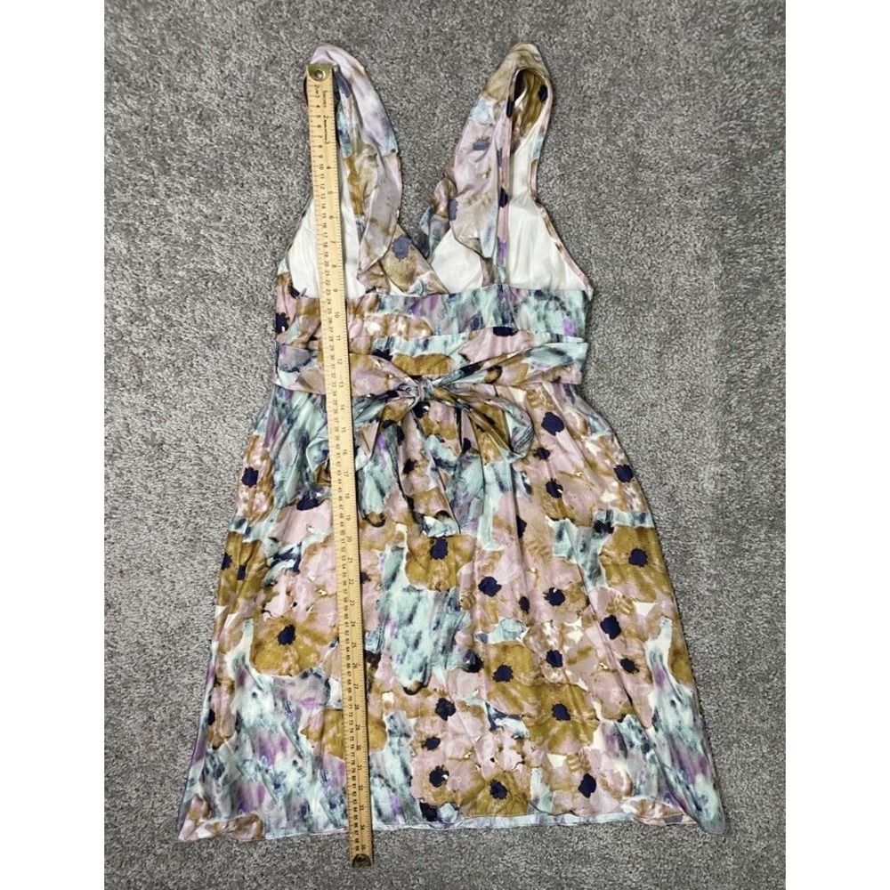 Theory Pastel Watercolor Garden Party Floral Silk‎ Slip Dress Size 2 - Picture 7 of 8